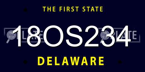 18OS234 Delaware License Plate