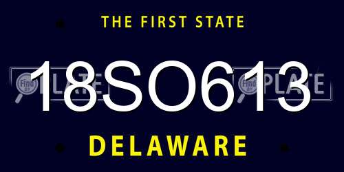 18SO613 Delaware License Plate