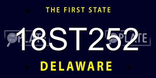 18ST252 Delaware License Plate