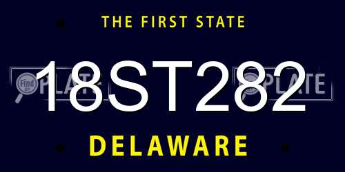 18ST282 Delaware License Plate