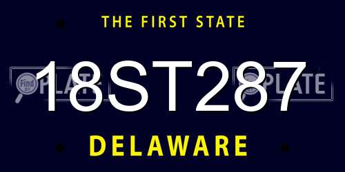 18ST287 Delaware License Plate