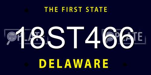 18ST466 Delaware License Plate
