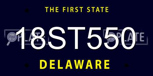 18ST550 Delaware License Plate