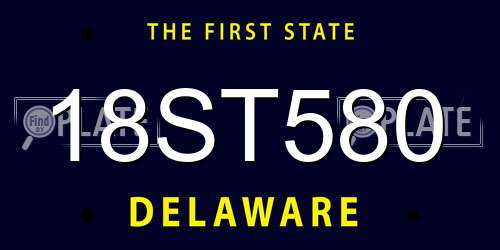 18ST580 Delaware License Plate