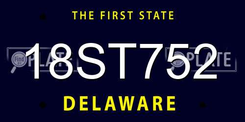 18ST752 Delaware License Plate
