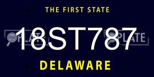 18ST787 Delaware License Plate