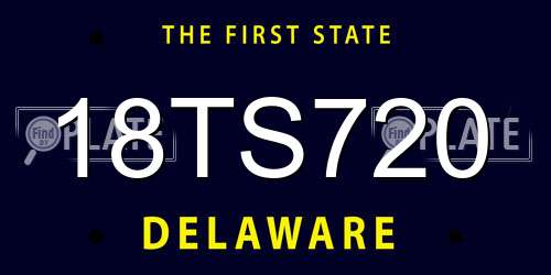 18TS720 Delaware License Plate
