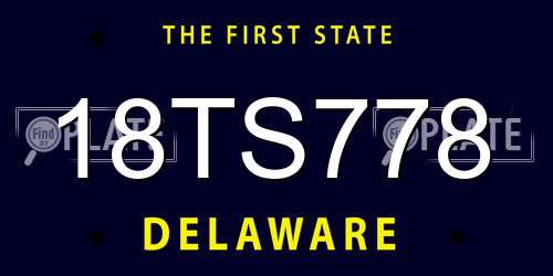 18TS778 Delaware License Plate