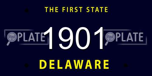 1901 Delaware License Plate