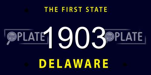 1903 Delaware License Plate