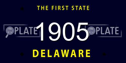 1905 Delaware License Plate