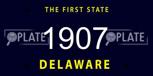 1907 Delaware License Plate