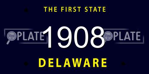 1908 Delaware License Plate