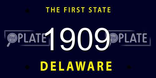 1909 Delaware License Plate