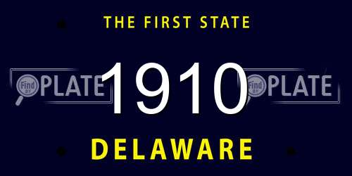 1910 Delaware License Plate