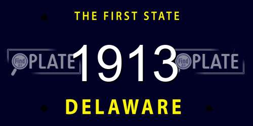 1913 Delaware License Plate