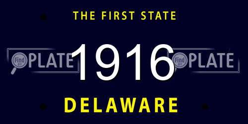 1916 Delaware License Plate