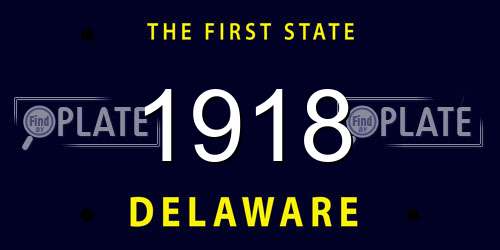 1918 Delaware License Plate
