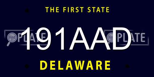 191AAD Delaware License Plate