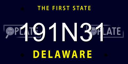 191N31 Delaware License Plate