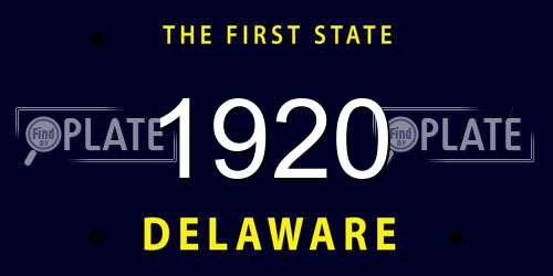 1920 Delaware License Plate