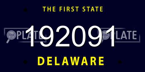 192091 Delaware License Plate