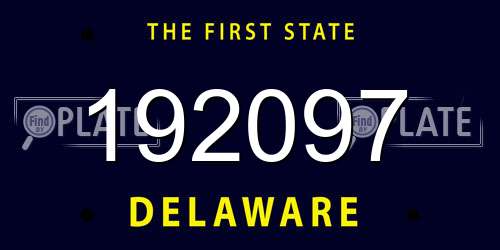 192097 Delaware License Plate