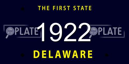 1922 Delaware License Plate
