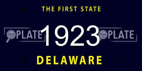 1923 Delaware License Plate