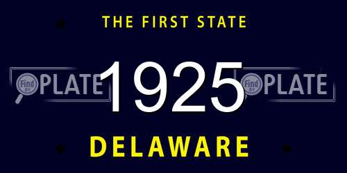 1925 Delaware License Plate