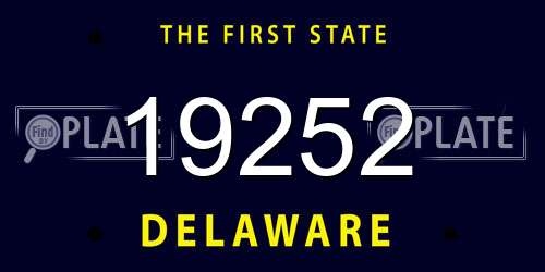 19252 Delaware License Plate