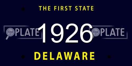 1926 Delaware License Plate