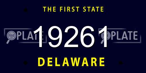 19261 Delaware License Plate