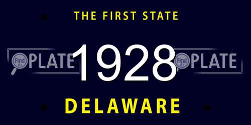 1928 Delaware License Plate