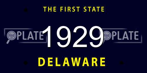 1929 Delaware License Plate