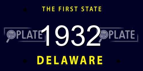 1932 Delaware License Plate
