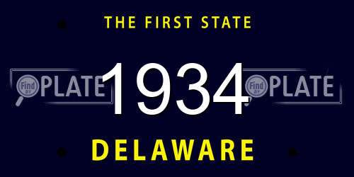 1934 Delaware License Plate