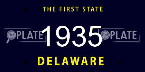 1935 Delaware License Plate