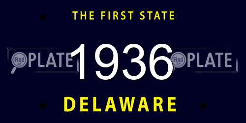 1936 Delaware License Plate