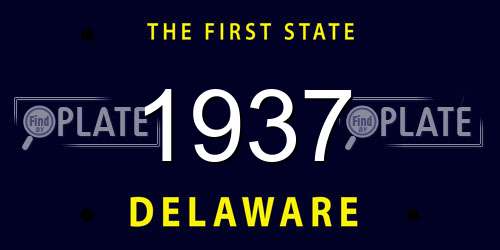 1937 Delaware License Plate