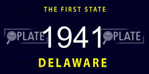 1941 Delaware License Plate