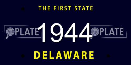 1944 Delaware License Plate