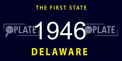 1946 Delaware License Plate