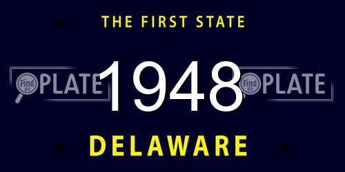 1948 Delaware License Plate