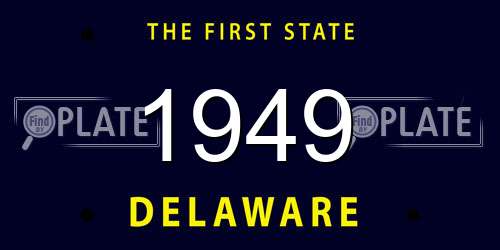 1949 Delaware License Plate