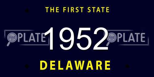 1952 Delaware License Plate