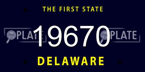 19670 Delaware License Plate