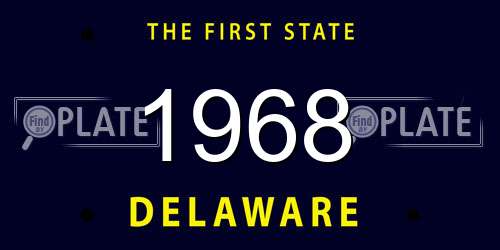1968 Delaware License Plate