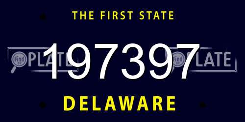 197397 Delaware License Plate