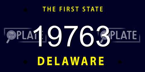 19763 Delaware License Plate